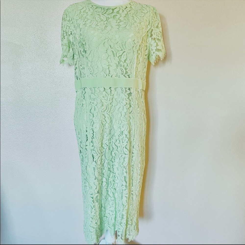 NY&CO Eva Mendes Romina Green lace dress
